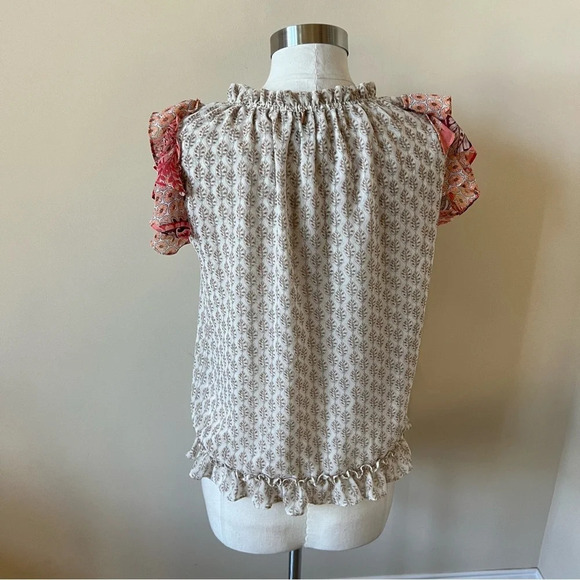 Misa Los Angeles flutter sleeve pattern mix top 17927 - Picture 8 of 12